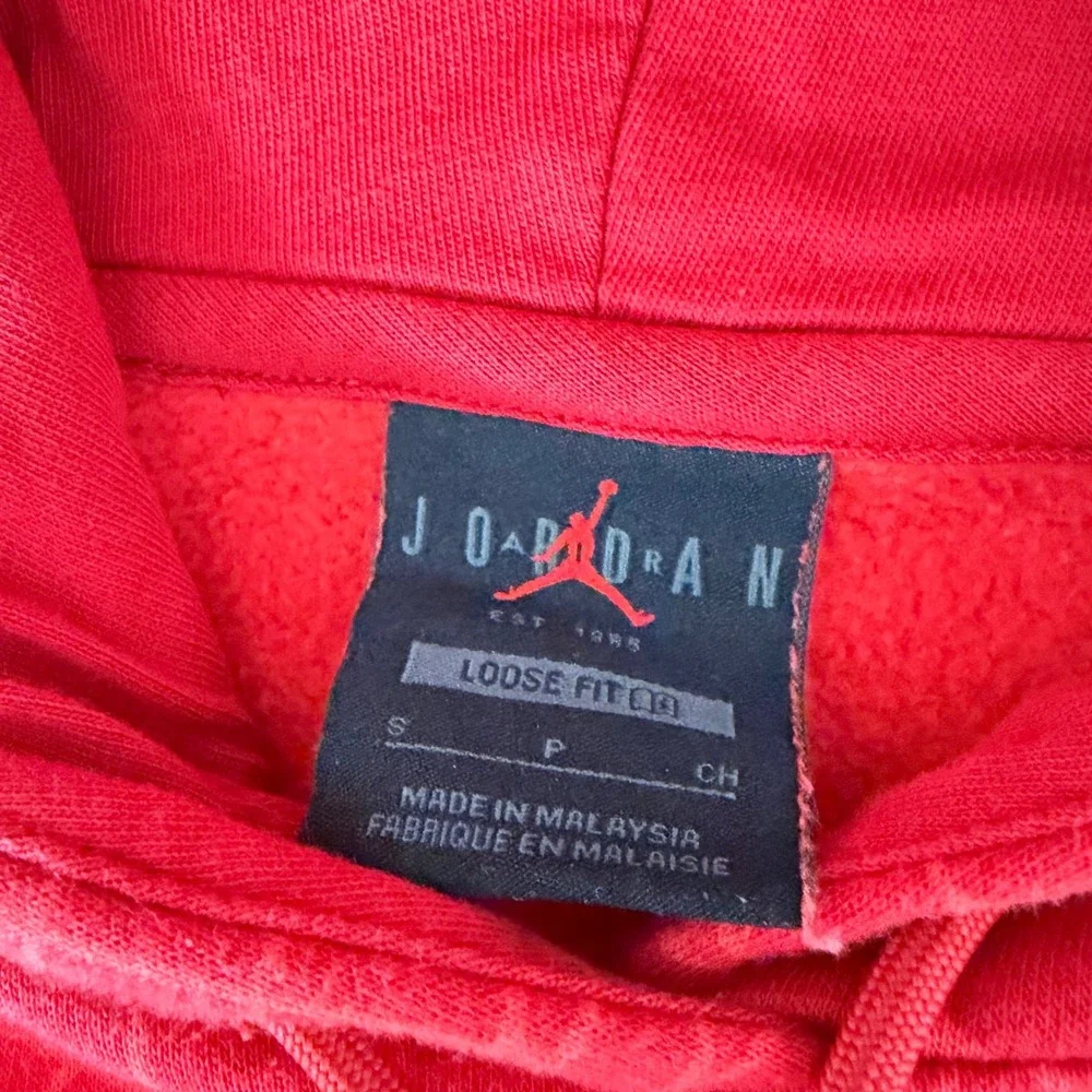 Jordan Flight Loose Fit Red All Over Print Hoodie Sweatshirt Small S mens fit